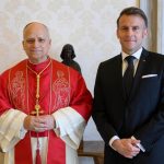 Papa Francisco se encontra com o presidente da França, Emmanuel Macron, no Vaticano