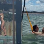 Jade Picon e André Lamoglia compartilham momentos românticos em viagem à praia